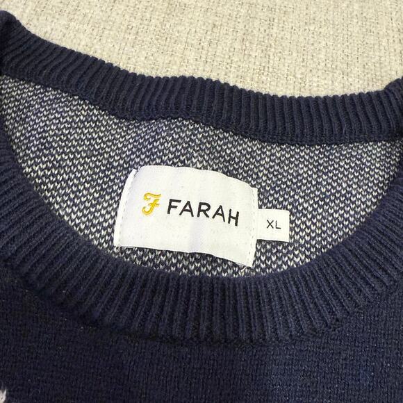 Farah Mens Printed Crew Neck Jumper Sweater - Picture 4 of 5